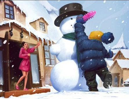 开心百家乐“雪人的鼻子亮了”